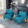 Luxe Peacock Green Velvet Armchair Occasional Upholstered Accent Tub Chair Sofa
