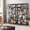 Industrial 5-Tier Etagere Bookcase Freestanding Tall Bookshelf w/ 9 Open Storage