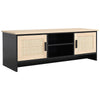 Modern 120cm Rattan TV Stand Cabinet Entertainment Unit Matt 2-Door Storag Space