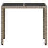 Poly Rattan Garden Table 90x90x75 with Tempered Glass - Grey, H6C5
