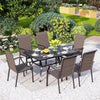 Rattan Chair Wicker Chairs Patio Dining Chairs High Back Outdoor furniture 2Pcs