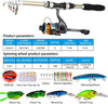 Telescopic Coarse Sea Fishing Travel Holiday Rod & Reel Combo Set+Carrier Bag UK