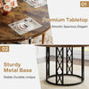 120cm Round Dining Table for 4-6 People,Rustic Coffee Table Circle Kitchen Table