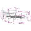 Bed Frame with Headboard White 160x200 Solid Wood Pine K7W5