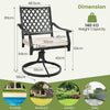 2 Piece Outdoor Swivel Chair Patio Bistro Dining Chair Set w/ Soft Seat Cushion