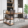 L-Shaped Corner Computer Desk Study Writing Table Workstation with Storage Shelf