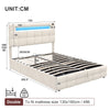 Upholstered Ottoman Storage Double 4ft6 Bed Frame with Button Tufted Headboard