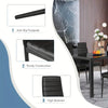 4x Black PU Leather Padded Seat Dining Chairs&Black Tempered Glass Dining Table