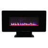 Wall/Freestanding Electric Fireplace LED 7 Flames Curved Glass Heater with Stand