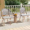 French Bistro Accent Chair Set of 2 Outdoor Armless Dining Chairs
