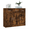 Sideboard 3 Door 3 Drawer Smoked Oak Cabinet Living Room Furniture Wooden Unit
