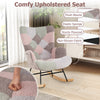 Upholstered Nursery Rocker Accent Chair Tufted Wingback Leisure