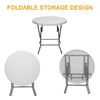 Round 80cm Folding Camping Dining Table Outdoor Garden Patio BBQ Drinks Serving