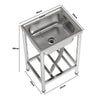 Commercial Stainless Steel Kitchen Catering Sink Single Bowl w/Shelf&Drainer Kit