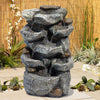 Water Feature Indoor Outdoor Polyresin Garden Fountain Waterfall LED Light Decor