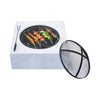 Square Outdoor BBQ Fire Pit Garden Bowl Stove Brazier Patio Heater Firepit w Lid
