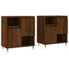 Swpsd Sideboard Buffet Cabinet 2 pcs Brown Oak Engineered Wood Side Cabinet T4U8