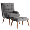 FABRIC ACCENT CHAIR WITH FOOTSTOOL ADJUSTABLE BACKREST LOUNGE RECLINER ARMCHAIR