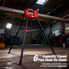 Heavy Duty Pipe Stand Chain Vice - Tri-Stand Tripod 1/8"-6" Pipe Capacity