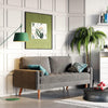 Modern 2 Seater Velvet Sofa Modern Couch Love Seat Settee for Living Room Grey