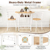 Small Table and 2 Chairs 3PCS Bar Kitchen Dining Breakfast Furniture Set W/Shelf