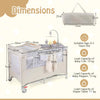 5 in 1 Travel Cot Folding Baby Playard with Storage Rack and Carry Bag Beige