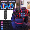 Massage Gaming Chair Height Adjustable Swivel Racing Video Gaming Recliner