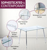 Dining Table, Glass Top Kitchen Table, Small Table, Chrome Metal Leg (120x70cm)