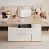 LIFT TOP COFFEE TABLE WITH 2 DRAWERS STORAGE UND TEA TABLE DESK FOR LIVING ROOM