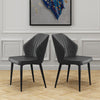 Set of 2 Faux Leather/Suede Dining Chairs Metal Legs Reception Restaurant Chair