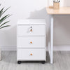 Mobile 3 Drawers Filing Cabinets Printer Stand Pedestal Lockable Bedside Table