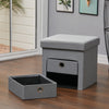 Folding Storage Ottoman Box Drawer Footstool Foldable Bench Chair Footrest Linen