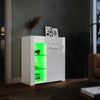 High Gloss White Display Sideboard Cabinet Storage Cupboard with RGB LED Lights