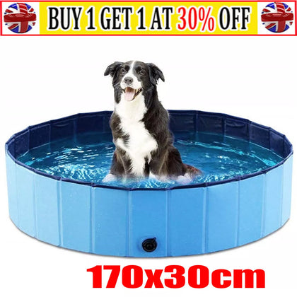 Large Pet Dog Bathtub Puppy Foldable Swimming Pool Portable Paddling Bath Blue