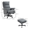 Swivel Recliner Chair and Footstool, Upholstered Armchair with Massage Function