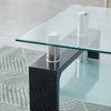 Black Glass Coffee Table 2 Tier With Shelf Rectangle MDF Legs Livingroom Modern