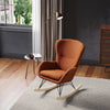 Sherpa Rocking Chair Teddy Fabric Upholstered Recliner Rocker Armchair High Back