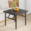 Square Foldable Dining Table Compact Kitchen Dining Room Wooden Table Metal Legs