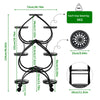 Heavy Duty Metal Plant Stand Double Layer Flower Pot Rails Rack Wheeled Casters