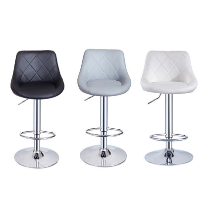 2x Bar Stools Mid-Back Without Armrest Oval Seat Gas Lift Swivel Pub Stool NEW