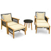 5 Pcs Outdoor Rattan Conversation Set Patio Furniture Set Wicker Woven Chair Set