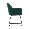 2PC Green Dining Chair Velvet Padded Seat Dining Room Kitchen Chair Modern