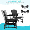 Garden Double Swing Glider Chair Rocking Chair Steel Swing Loveseat w/Table