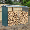 Metal Garden Shed 8ftx3ft 11x3ft Log Tool Firewood Organizer Rack Timber Store