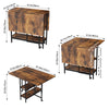 Rustic Rolling Drop Leaf Dining Table Folding Kitchen Table with Open Shelves