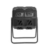 Large Garden Compost Bin Dual Tumbler Rotating Outdoor Composter w/ Sliding Door