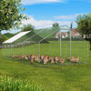 Walk In Chicken Run Galvanized Chicken Coop Hen House w/ Galvanized Frame & Lock