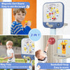 Basketball Hoop Soccer Set, 3-in-1 Kids Basketball Stand Sports Activity Center