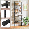 6-Tier Ladder Shelf Wall Mounted Bookshelf with Metal Frame