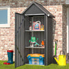 Outdoor Tall Garden Storage Box with 3 Adjustable Shelves,Single Door Cabinet